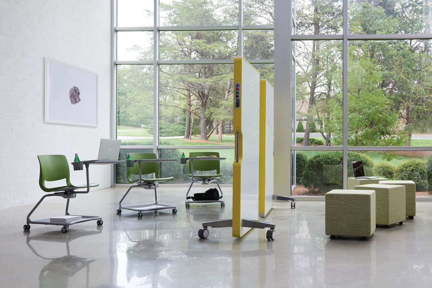 open office floor plan - group collaborative spaces together